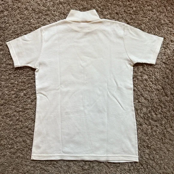 Women’s Bobbie Brooks Ribbed Turtleneck Tee; Off White/Cream; Size S (4/6) - Picture 3 of 3